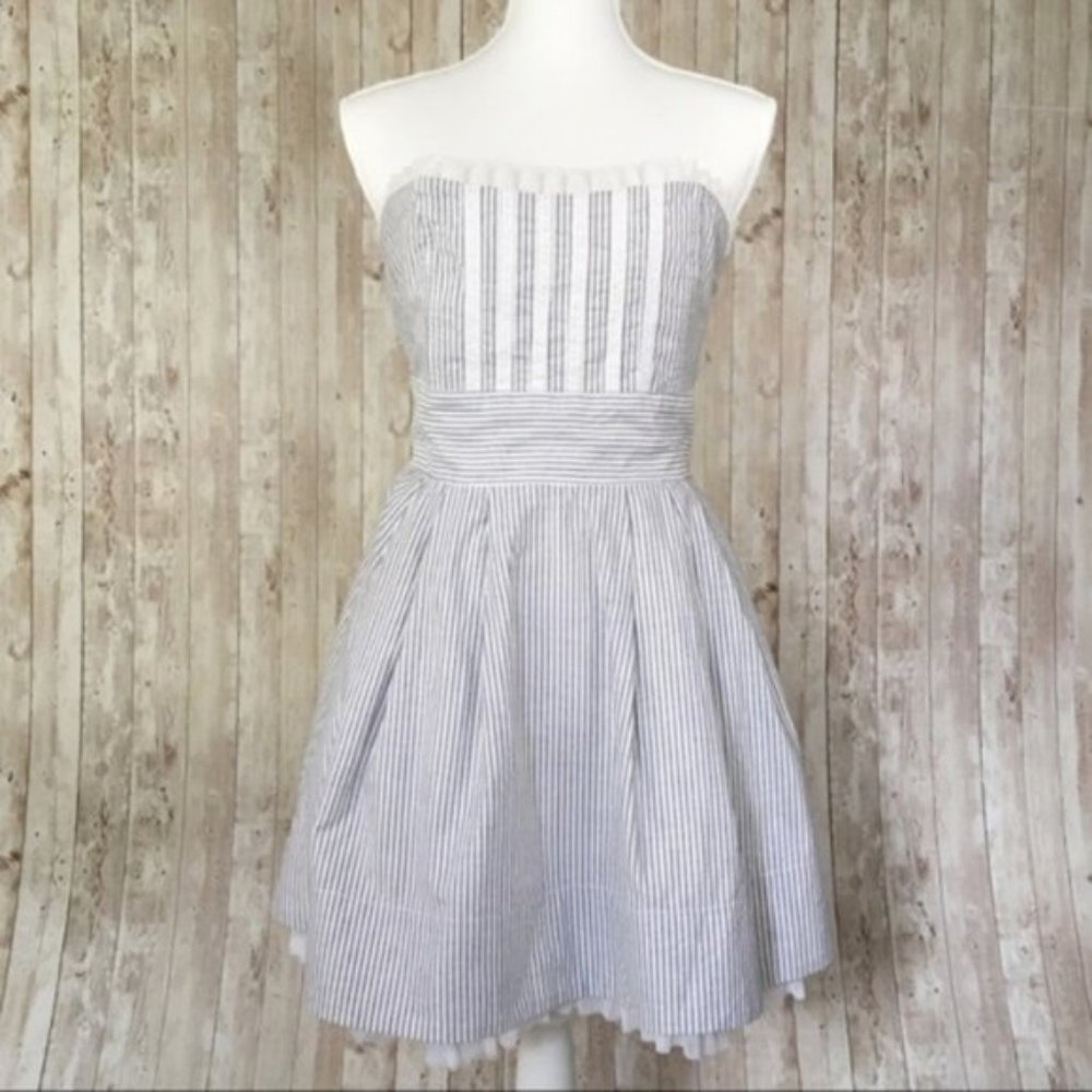 LagunaMoon Japanese Strapless Striped Mini Dress S